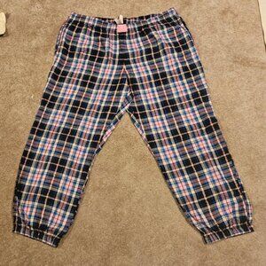 Victoria's Secret Shimmer Plaid Pajama Bottom, Size XL, NWT